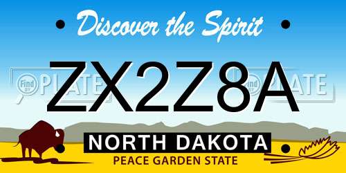 ZX2Z8A North Dakota License Plate