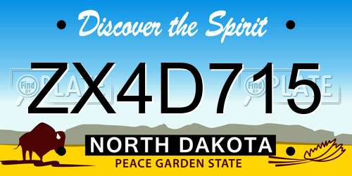 ZX4D715 North Dakota License Plate