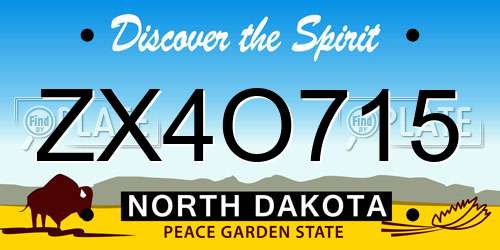 ZX4O715 North Dakota License Plate