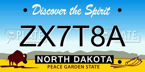 ZX7T8A North Dakota License Plate