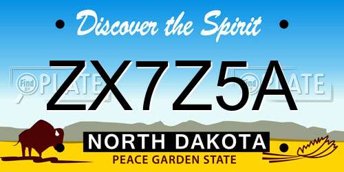 ZX7Z5A North Dakota License Plate