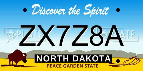 ZX7Z8A North Dakota License Plate