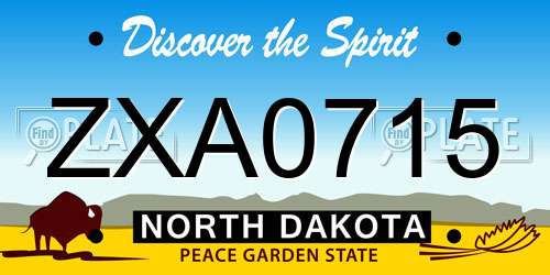 ZXA0715 North Dakota License Plate