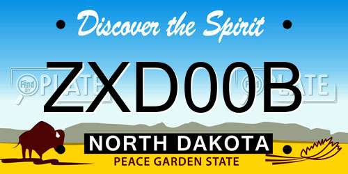 ZXD00B North Dakota License Plate
