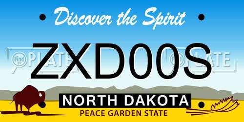 ZXD00S North Dakota License Plate