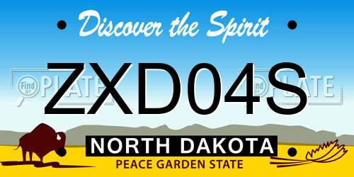ZXD04S North Dakota License Plate