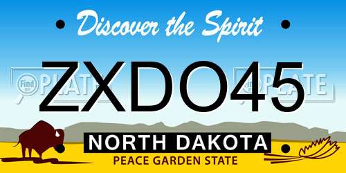 ZXDO45 North Dakota License Plate