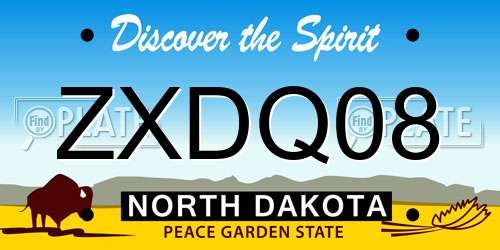 ZXDQ08 North Dakota License Plate