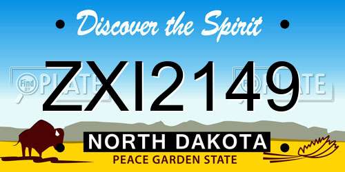 ZXI2149 North Dakota License Plate