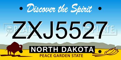 ZXJ5527 North Dakota License Plate