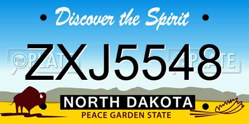 ZXJ5548 North Dakota License Plate