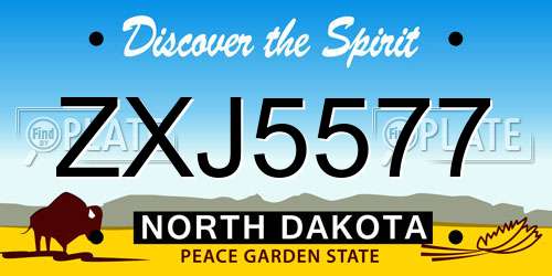 ZXJ5577 North Dakota License Plate