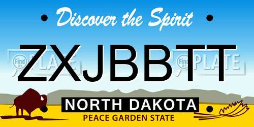 ZXJBBTT North Dakota License Plate