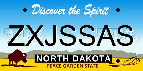 ZXJSSAS North Dakota License Plate