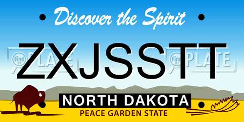 ZXJSSTT North Dakota License Plate