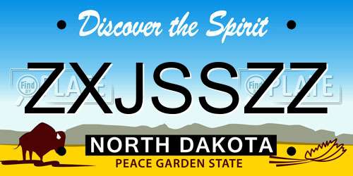 ZXJSSZZ North Dakota License Plate