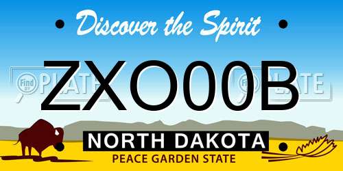 ZXO00B North Dakota License Plate