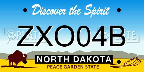ZXO04B North Dakota License Plate