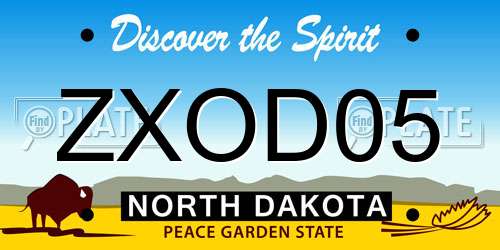 ZXOD05 North Dakota License Plate