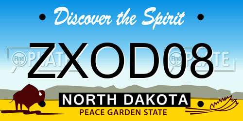 ZXOD08 North Dakota License Plate