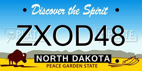 ZXOD48 North Dakota License Plate