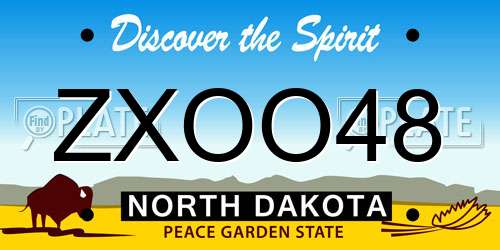 ZXOO48 North Dakota License Plate