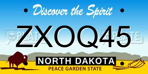 ZXOQ45 North Dakota License Plate