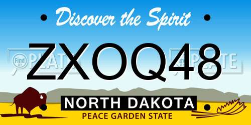 ZXOQ48 North Dakota License Plate
