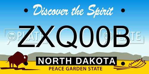 ZXQ00B North Dakota License Plate