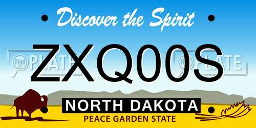 ZXQ00S North Dakota License Plate