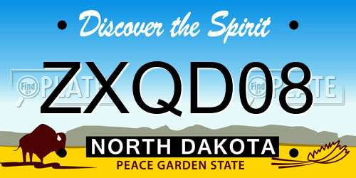 ZXQD08 North Dakota License Plate