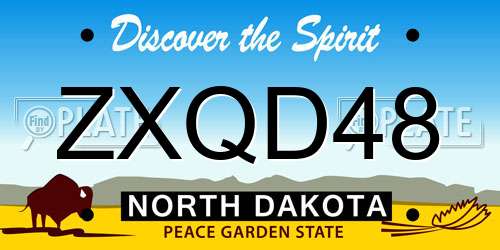 ZXQD48 North Dakota License Plate