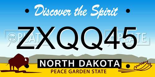 ZXQQ45 North Dakota License Plate
