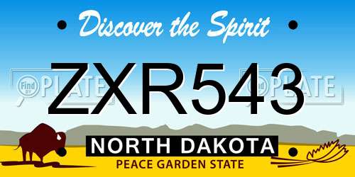 ZXR543 North Dakota License Plate