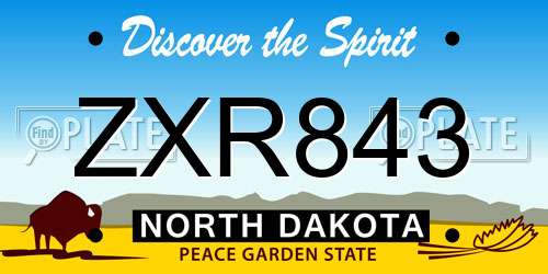 ZXR843 North Dakota License Plate