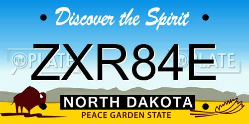 ZXR84E North Dakota License Plate