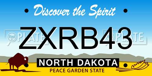 ZXRB43 North Dakota License Plate