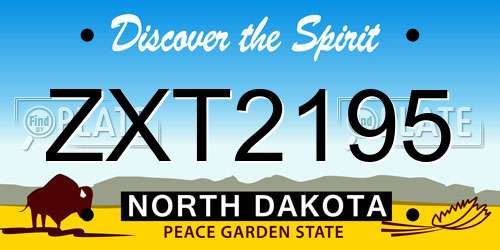 ZXT2195 North Dakota License Plate
