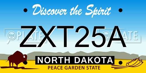 ZXT25A North Dakota License Plate