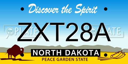ZXT28A North Dakota License Plate