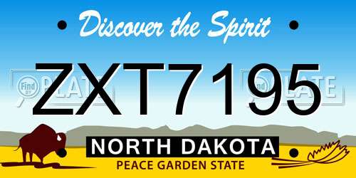ZXT7195 North Dakota License Plate