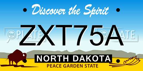 ZXT75A North Dakota License Plate