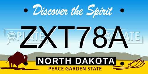 ZXT78A North Dakota License Plate