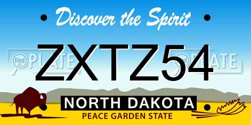 ZXTZ54 North Dakota License Plate