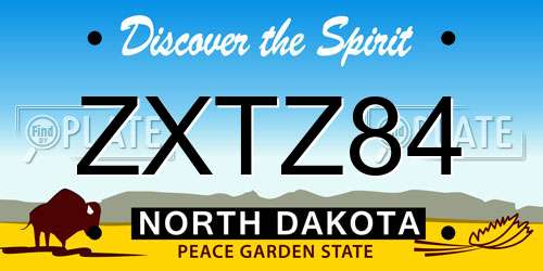 ZXTZ84 North Dakota License Plate