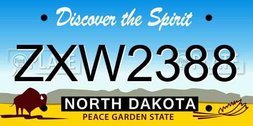 ZXW2388 North Dakota License Plate