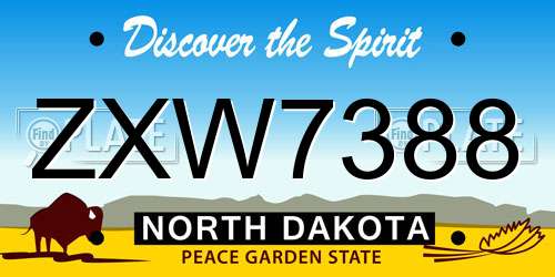 ZXW7388 North Dakota License Plate