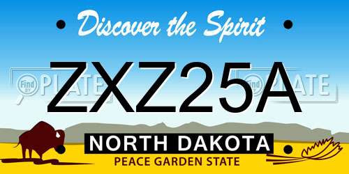 ZXZ25A North Dakota License Plate