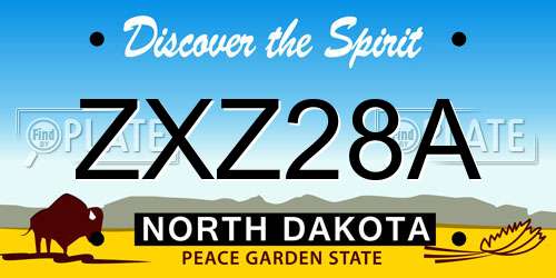 ZXZ28A North Dakota License Plate