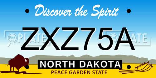 ZXZ75A North Dakota License Plate